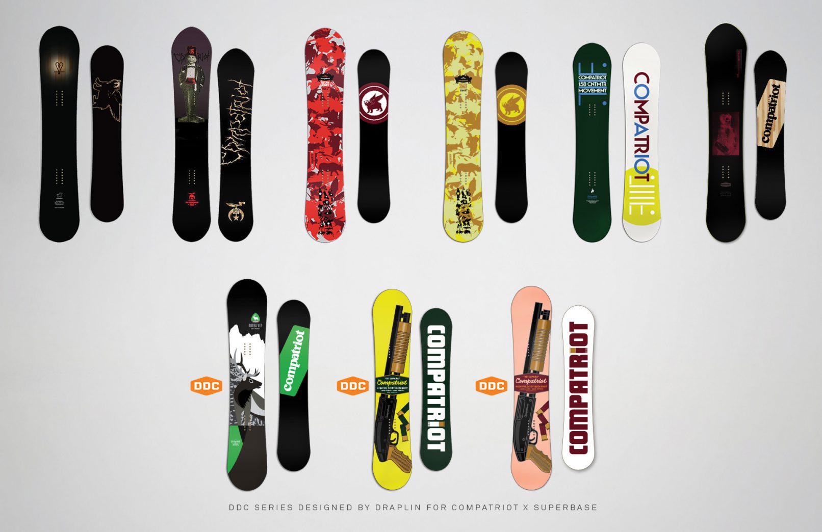 Compatriot Snowboard Graphics and Art Direction | Superbase® | A Brand Design Agency in Boise, Idaho | Super Base Creative Compatriot Snowboards